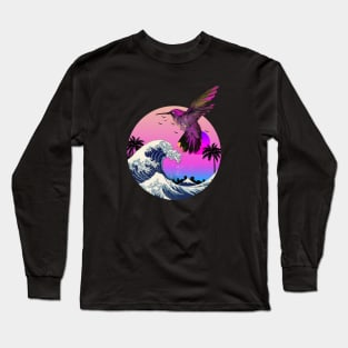 Humming Bird and the Great Wave Long Sleeve T-Shirt